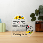 TO MY DAUGHTER PROUD ACRYLIC HEART PLAQUE