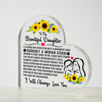 TO MY DAUGHTER PROUD ACRYLIC HEART PLAQUE