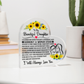TO MY DAUGHTER PROUD ACRYLIC HEART PLAQUE