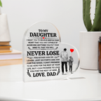 TO MY DAUGHTER PROMISE HEART ACRYLIC PLAQUE