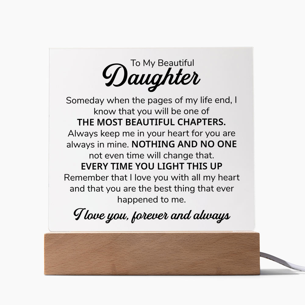 TO MY DAUGHTER CHAPTERS SQUARE PLAQUE