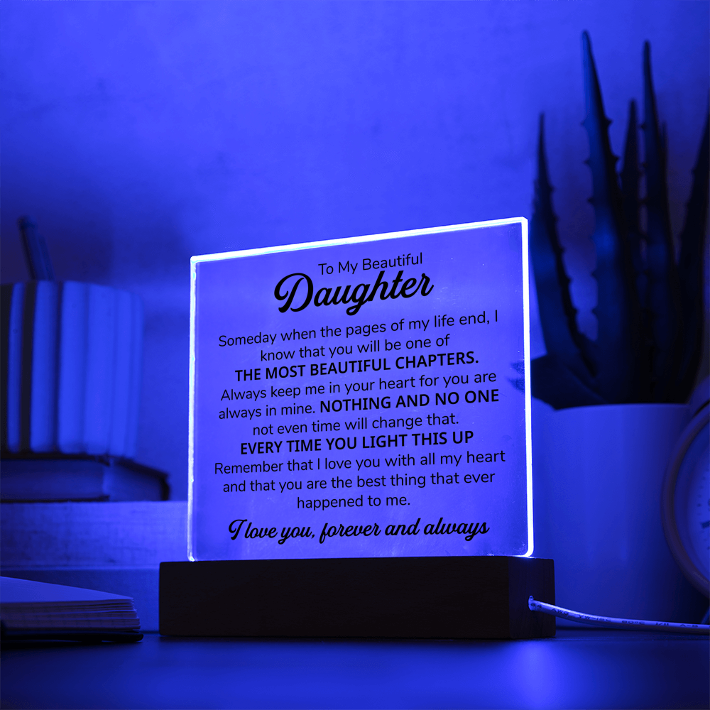 TO MY DAUGHTER CHAPTERS SQUARE PLAQUE
