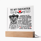 TO MY DAUGHTER LION CROWN ACRYLIC SQUARE PLAQUE