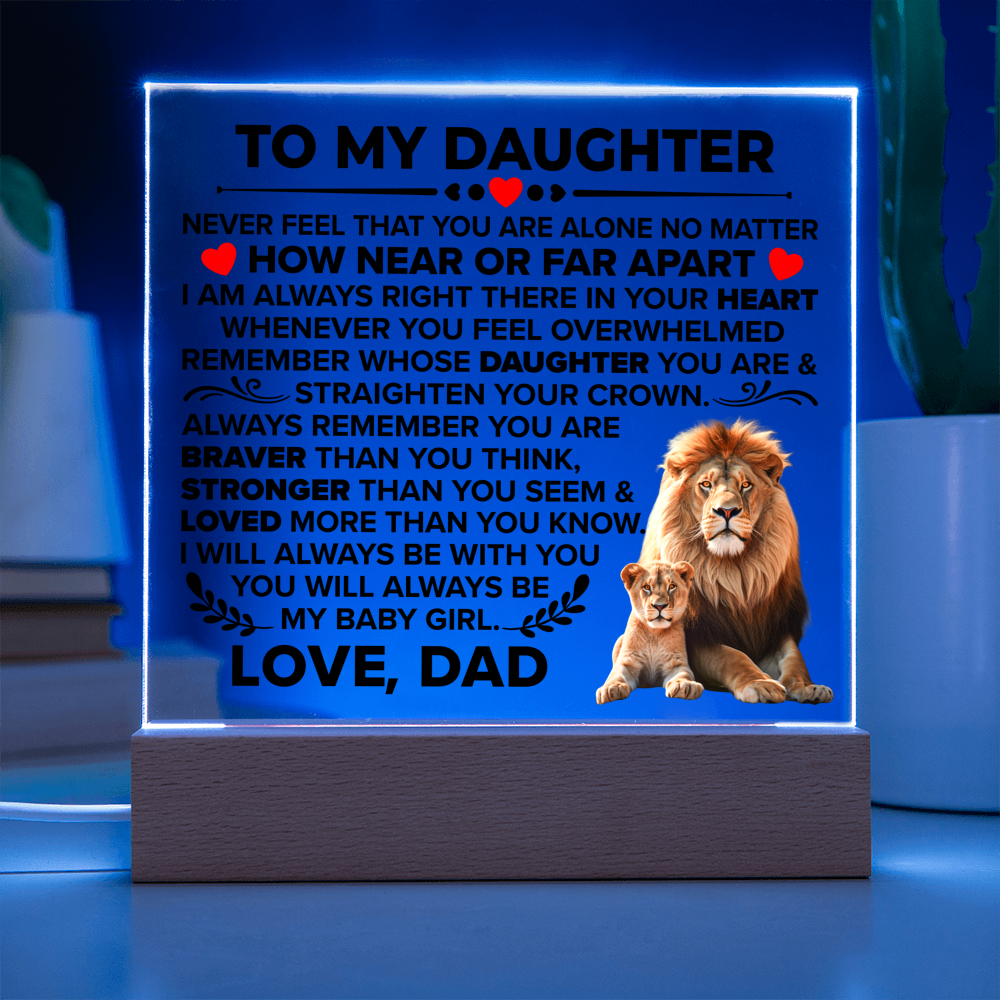 TO MY DAUGHTER BRAVER SQUARE ACRYLIC