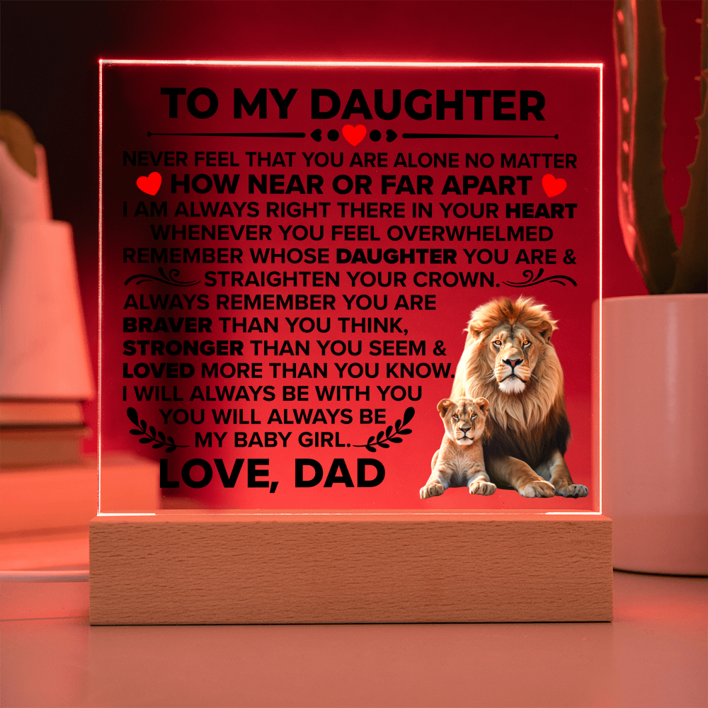 TO MY DAUGHTER BRAVER SQUARE ACRYLIC