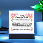 TO MY BEAUTIFUL WIFE SQUARE ACRYLIC PLAQUE 1
