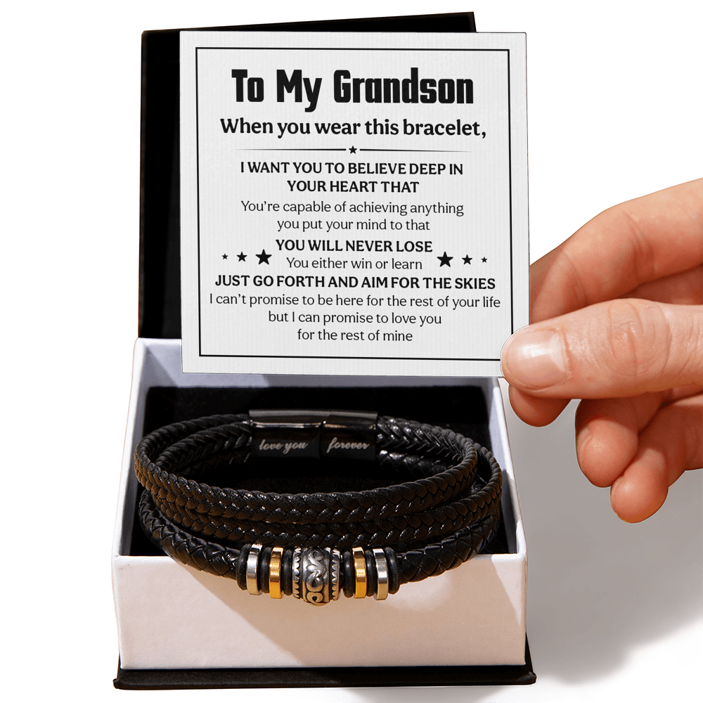 Love You Forever To My Grandson Bracelet Believe Deep