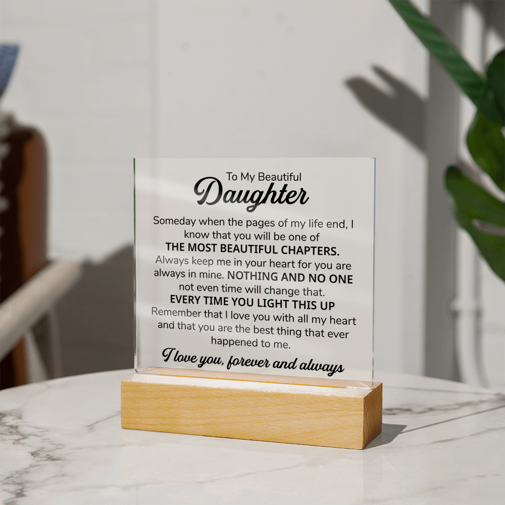 TO MY DAUGHTER CHAPTERS SQUARE PLAQUE