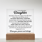 TO MY DAUGHTER CHAPTERS SQUARE PLAQUE