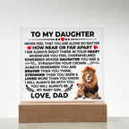 TO MY DAUGHTER BRAVER SQUARE ACRYLIC