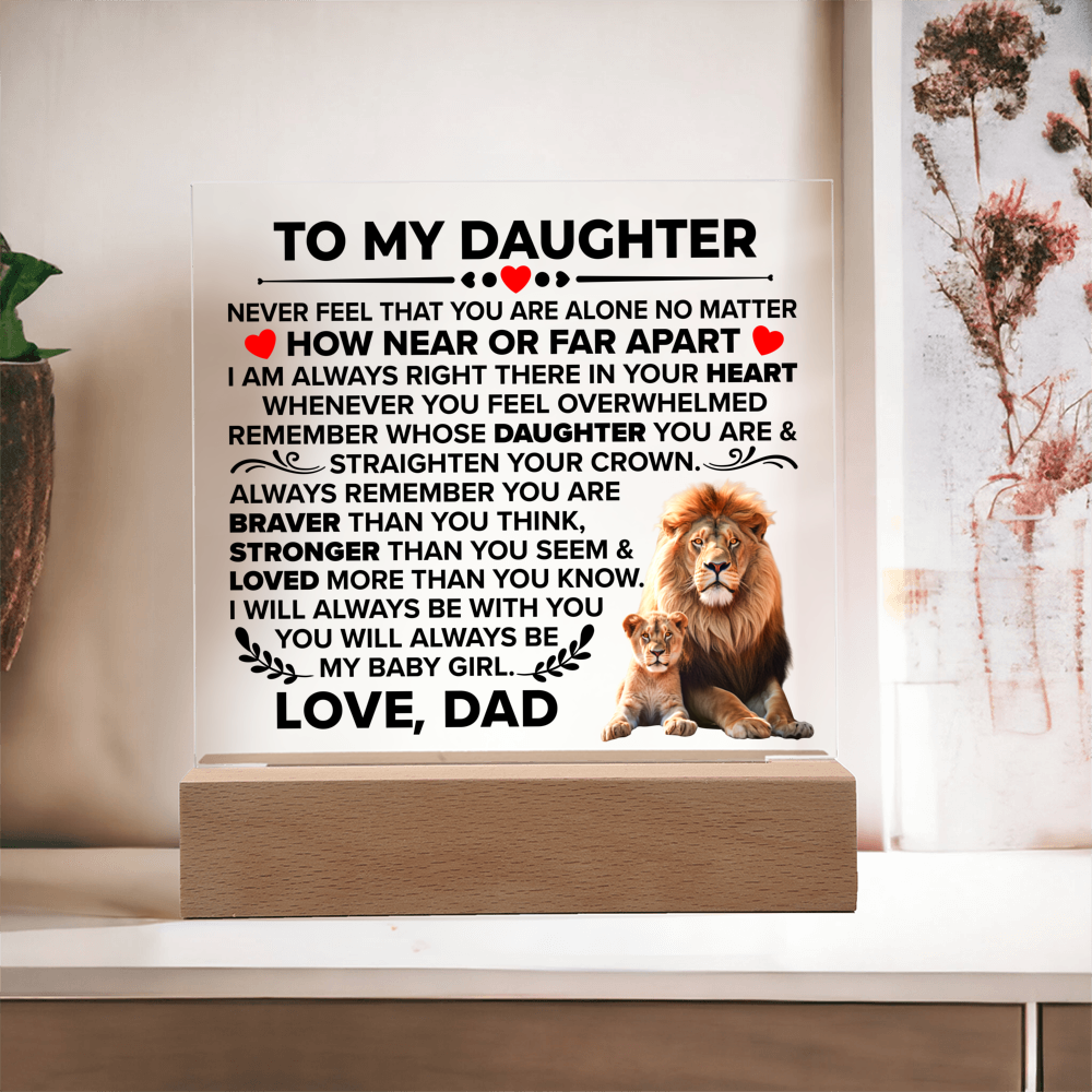 TO MY DAUGHTER BRAVER SQUARE ACRYLIC