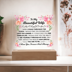 TO MY BEAUTIFUL WIFE SQUARE ACRYLIC PLAQUE 1