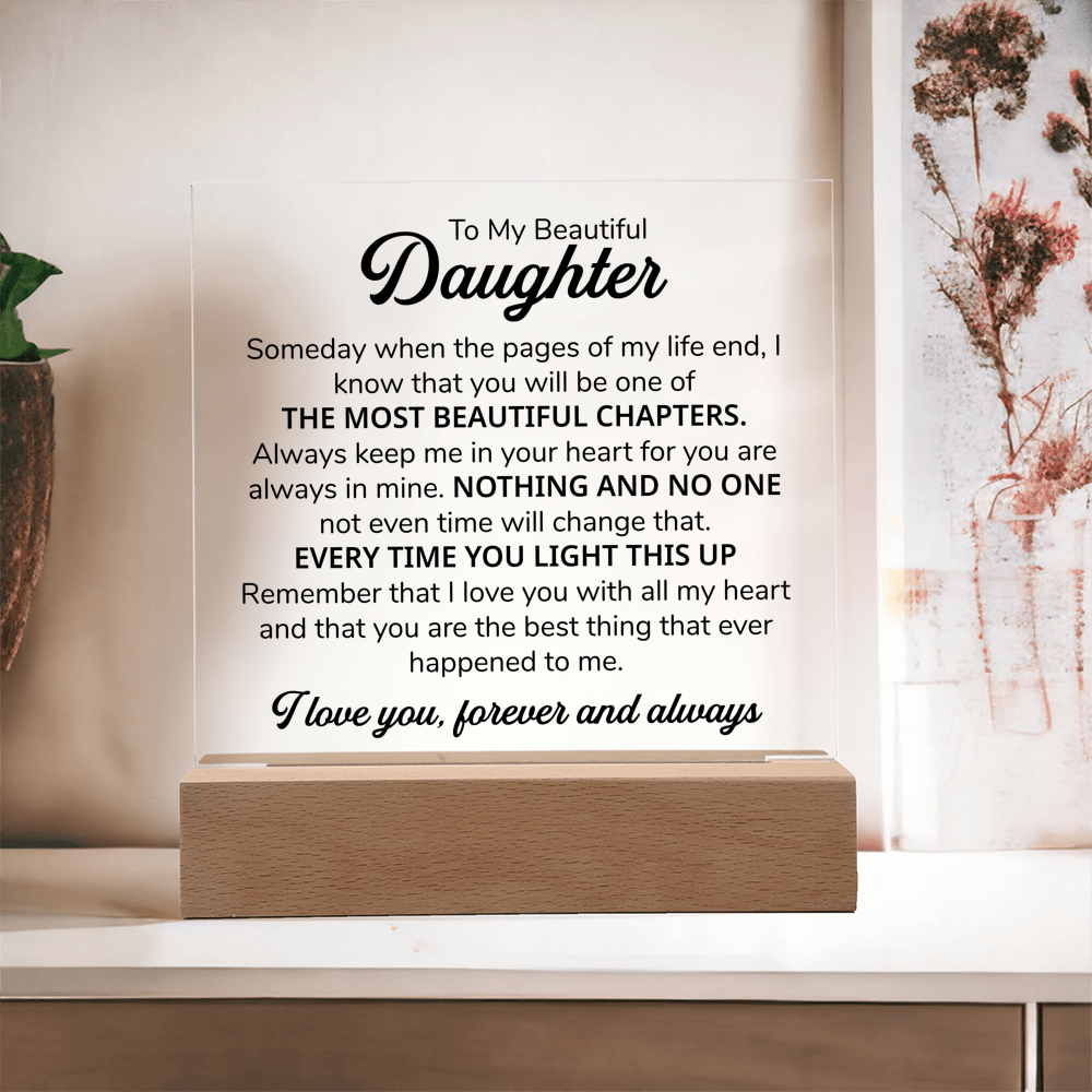 TO MY DAUGHTER CHAPTERS SQUARE PLAQUE