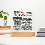 TO MY DAUGHTER LION CROWN ACRYLIC SQUARE PLAQUE