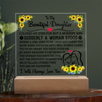 TO MY DAUGHTER SQUARE ACRYLIC PLAQUE
