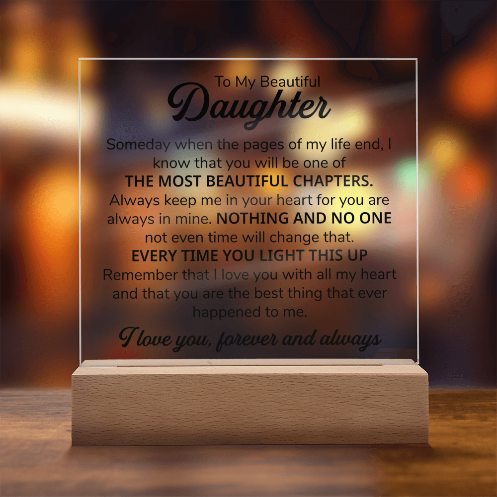 TO MY DAUGHTER CHAPTERS SQUARE PLAQUE