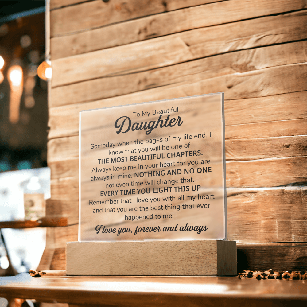 TO MY DAUGHTER CHAPTERS SQUARE PLAQUE